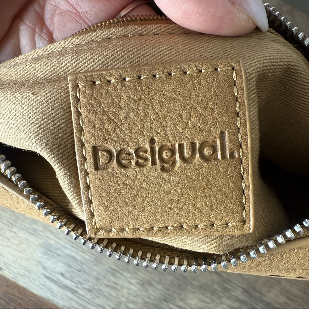 DESIGUAL New Orbis Cascais Camel Brown Tan Perforated Shoulder Crossbody Bag - Picture 11 of 14